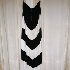 Black and White Chevron Maxi Dress